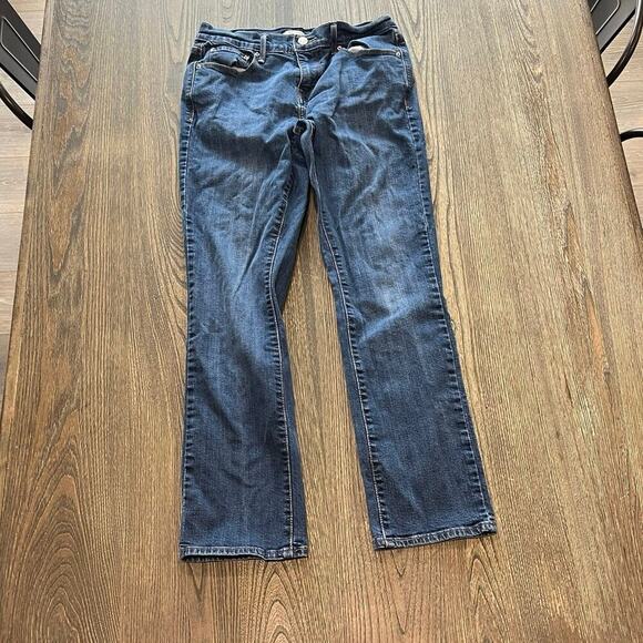 Levi's Denim - Levi's Womens 505 Straight Jeans Mid Rise Denim Stretch Medium Wash Blue Size 4